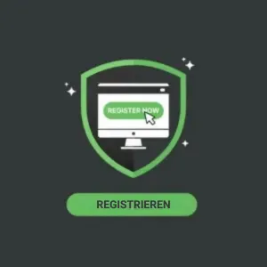 Das WilderBet-Logo erscheint über einem Schild mit einem Formular und fordert dich auf, auf den Button „Jetzt registrieren“ zu klicken, um deine Anmeldung abzuschließen.