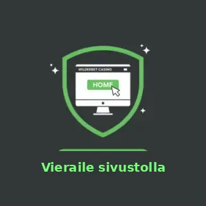 WilderBet Casinon logo näkyy kilven yläpuolella, jossa on "Koti"-painike – tämä kutsuu käyttäjiä vierailemaan sivustolla.