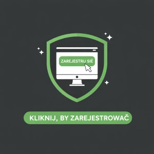 Logo WilderBet pojawia się nad tarczą z formularzem, zachęcając do kliknięcia przycisku „Zarejestruj się teraz”, aby zakończyć proces rejestracji.