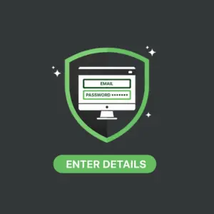 The WilderBet Casino logo is displayed above a shield with a form asking for email and password details, encouraging users to enter their credentials.
